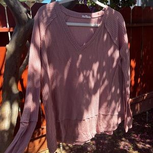 Long Sleeve Waffle Knit Shirt